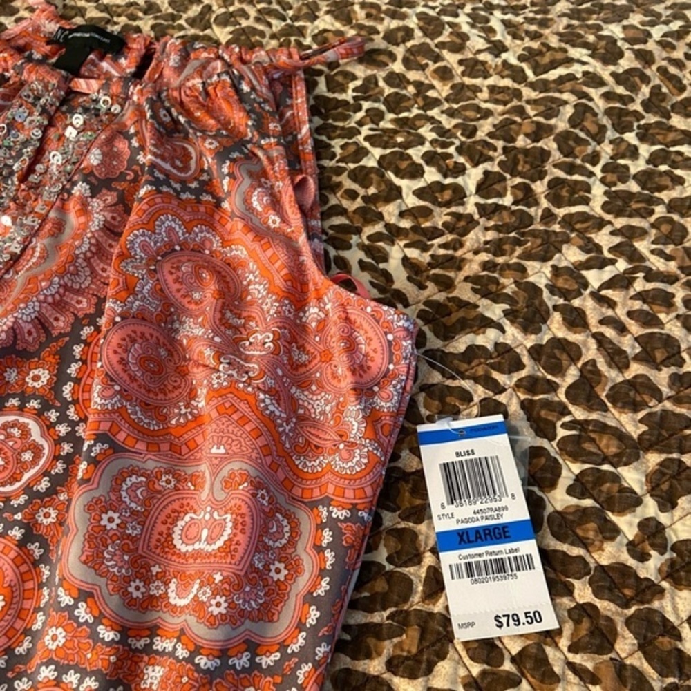 Paisley Glam Bedazzled Keyhole Back MIDI Sleeveless Dress - Picture 11 of 15